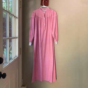 Vintage Carole Pink Long Maxi 100% Cotton Nightgown S